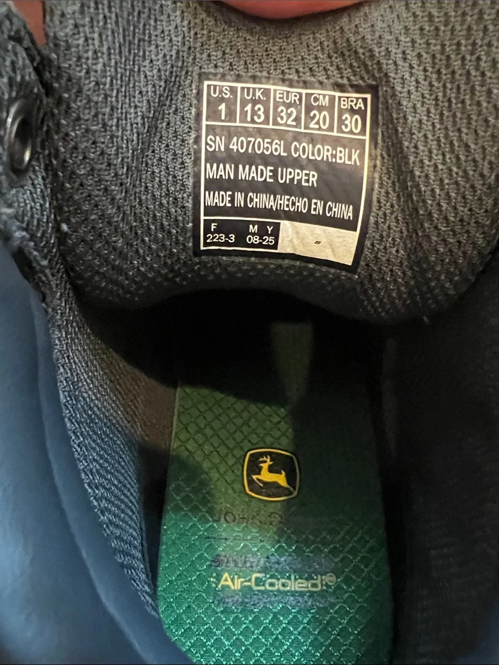 John Deere Kids Black Lace-Up Work Boots
